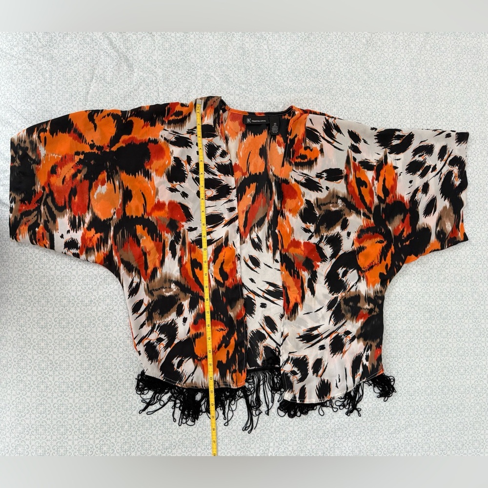 INC International Concepts Orange and Black Cape - Picture 4 of 6